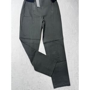 Copied - 209WST38 Elastic Band Stretch Pants W/Front Zippers Olive Green Size Sm